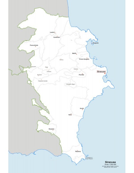 Mappa dei comuni della provincia di Siracusa jpg