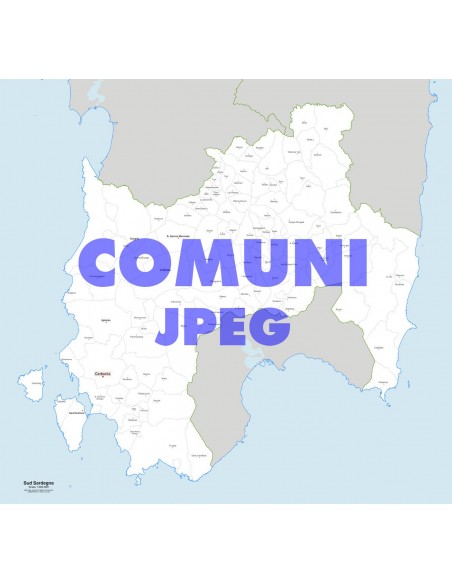 Mappa dei comuni della provincia Sud Sardegna jpg