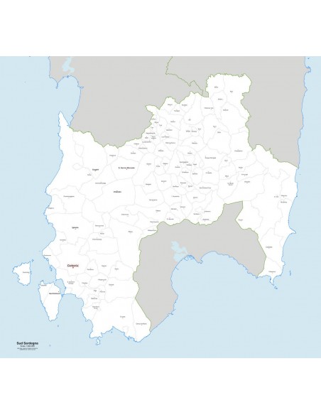 Mappa dei comuni della provincia Sud Sardegna jpg