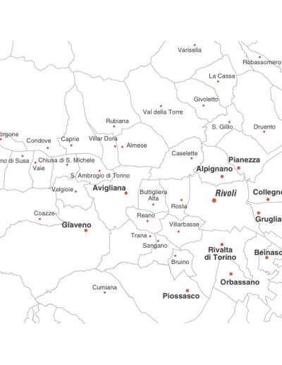 Mappa dei comuni della provincia di Torino jpg