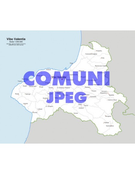 Mappa dei comuni della provincia di Vibo Valentia jpg