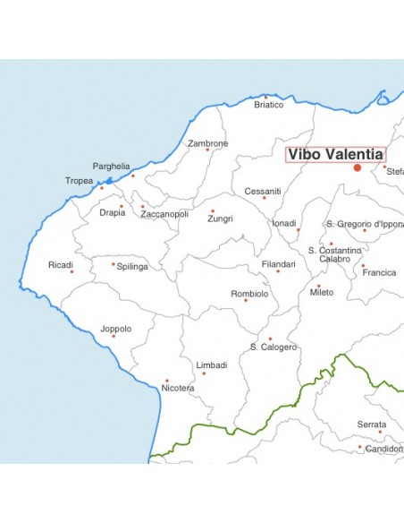 Mappa dei comuni della provincia di Vibo Valentia jpg