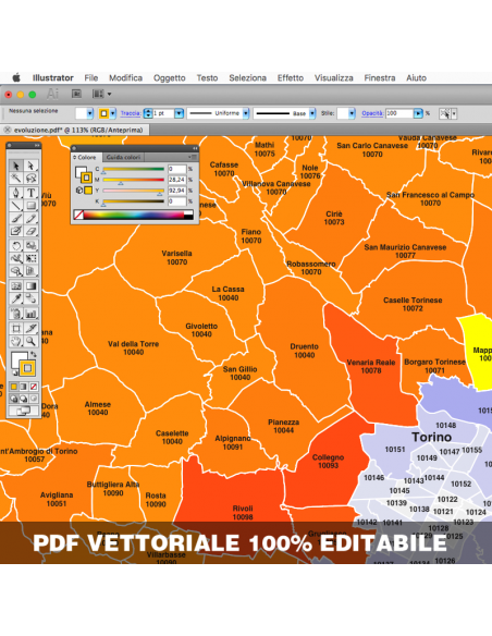 Mappa dei comuni e CAP d'Italia scala 1:300.000 pdf