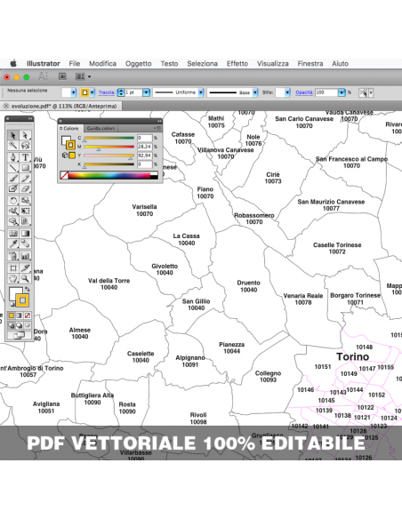 Mappa dei comuni e CAP d'Italia scala 1:300.000 pdf