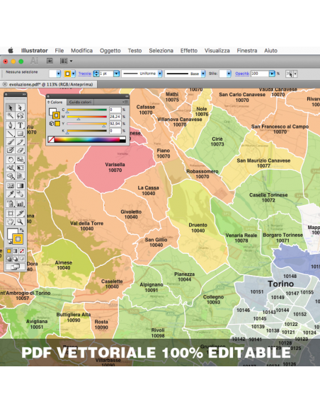 Mappa dei comuni e CAP d'Italia scala 1:300.000 pdf