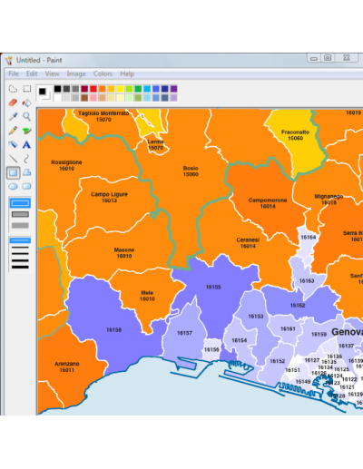 Mappa dei comuni d'Italia scala 1:300.000 jpg