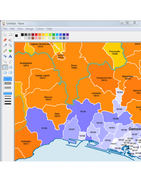 Mappa dei comuni d'Italia scala 1:300.000 jpg