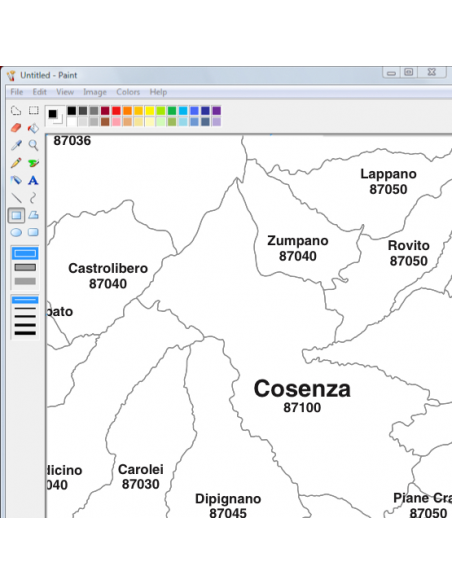 Mappa dei comuni d'Italia scala 1:300.000 jpg