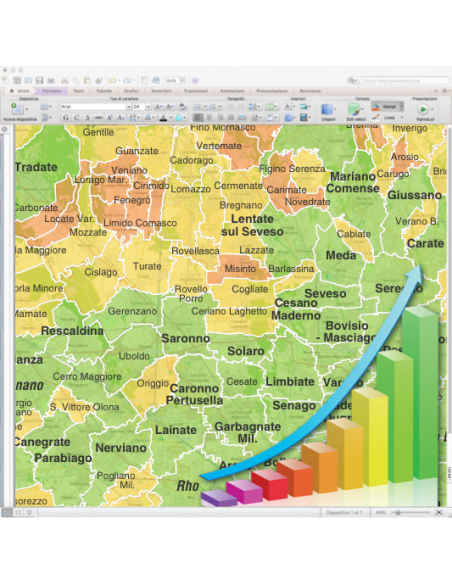 Mappa dei comuni d'Italia scala 1:300.000 PowerPoint