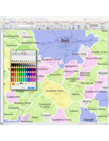 Mappa dei comuni d'Italia scala 1:300.000 PowerPoint