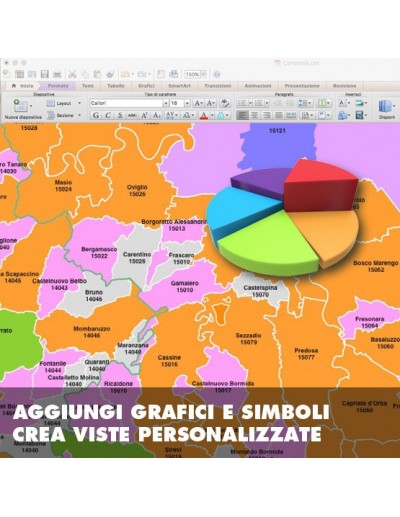 Mappa dei comuni della provincia di Alessandria...