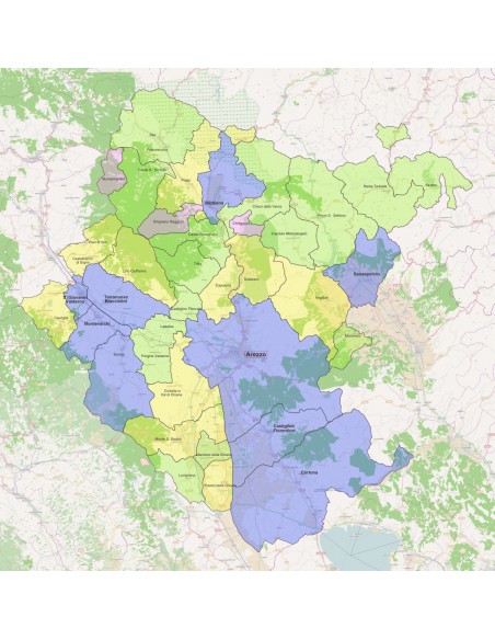 Mappa dei comuni della provincia di Arezzo ppt