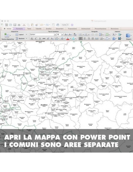 Mappa dei comuni della provincia di Avellino ppt