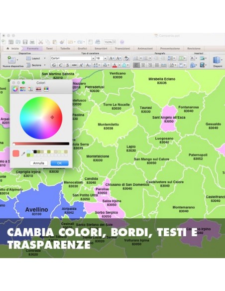 Mappa dei comuni della provincia di Avellino ppt