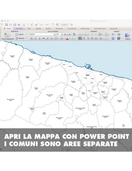 Mappa dei comuni della provincia di Bari ppt