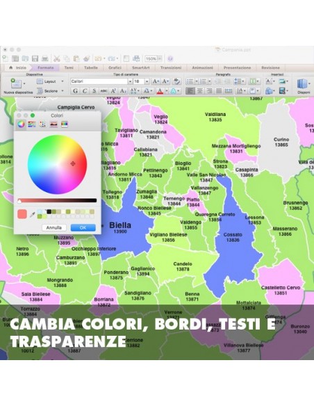 Mappa dei comuni della provincia di Biella ppt