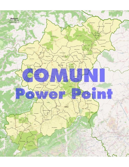 Mappa dei comuni della provincia di Belluno ppt