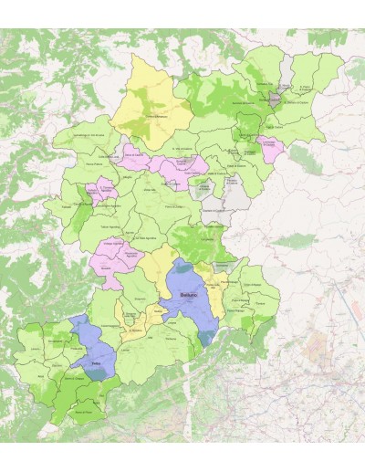 Mappa dei comuni della provincia di Belluno ppt
