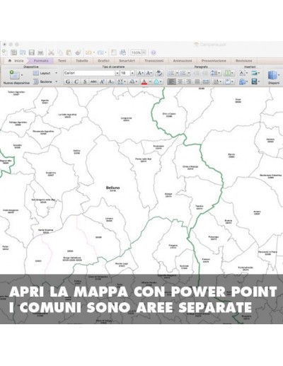 Mappa dei comuni della provincia di Belluno ppt