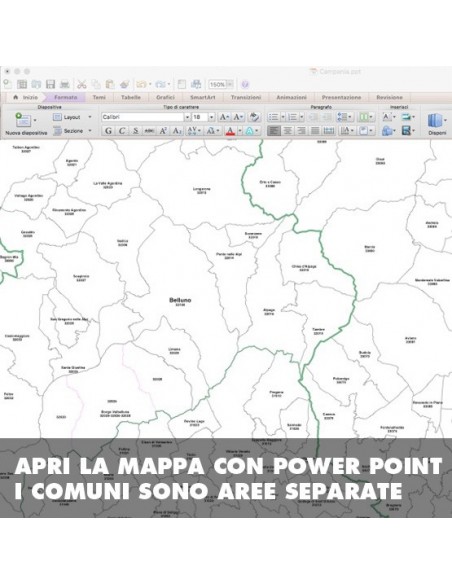 Mappa dei comuni della provincia di Belluno ppt