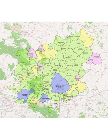 Mappa dei comuni della provincia di Benevento ppt