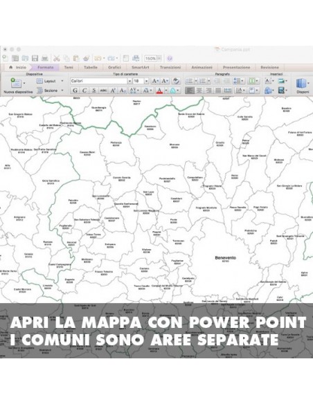 Mappa dei comuni della provincia di Benevento ppt