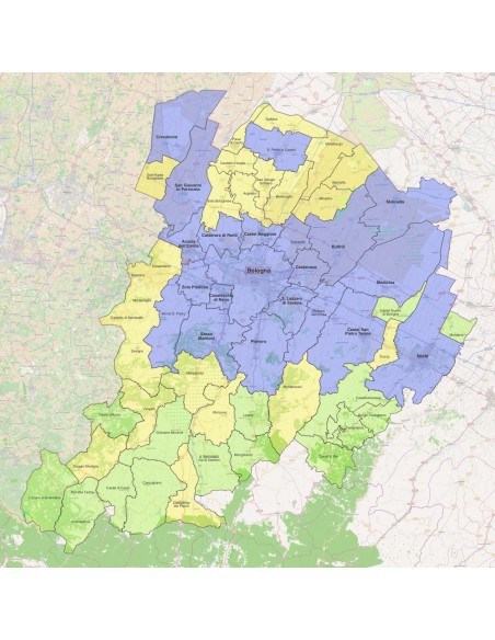 Mappa dei comuni della provincia di Bologna ppt