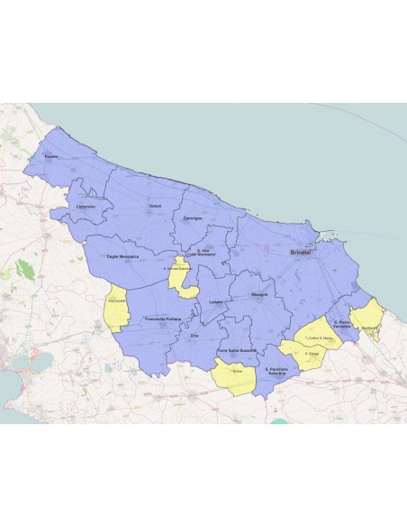 Mappa dei comuni della provincia di Brindisi ppt