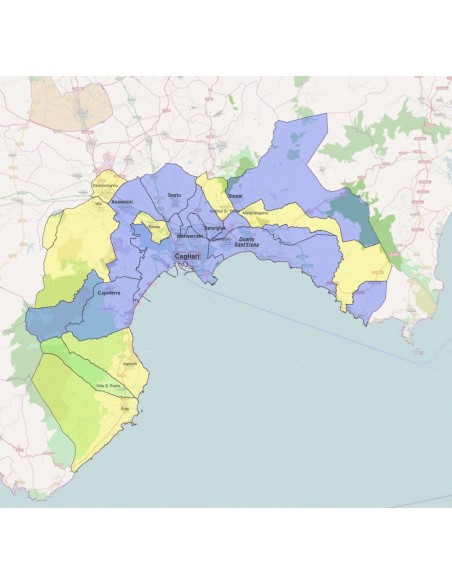 Mappa dei comuni della provincia di Cagliari ppt