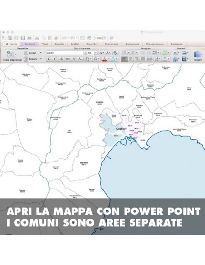Mappa dei comuni della provincia di Cagliari ppt