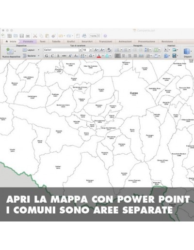 Mappa dei comuni della provincia di Cuneo ppt