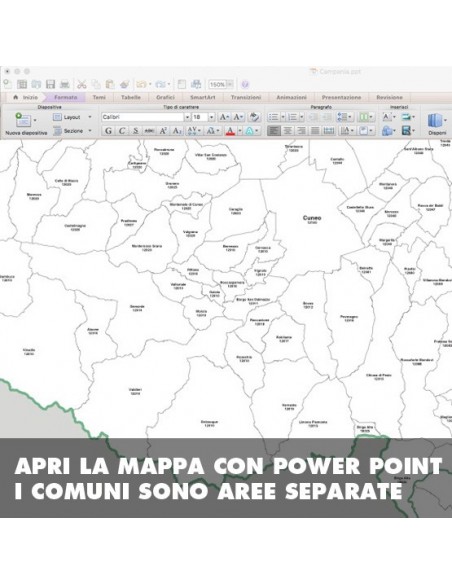 Mappa dei comuni della provincia di Cuneo ppt