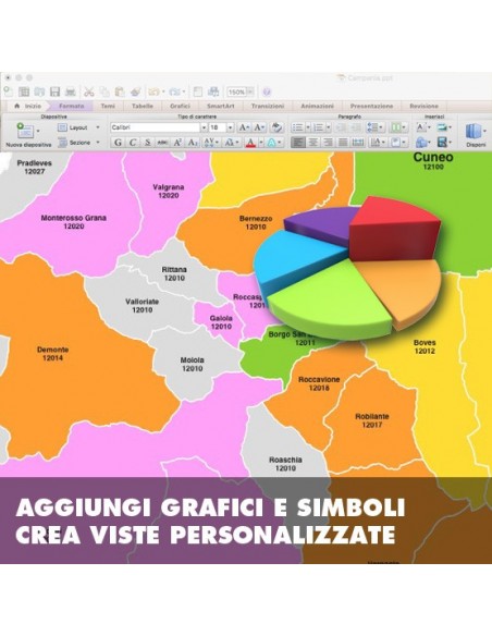 Mappa dei comuni della provincia di Cuneo ppt