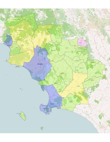 Mappa dei comuni della provincia di Grosseto ppt