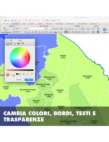 Mappa dei comuni della provincia di Lecce ppt