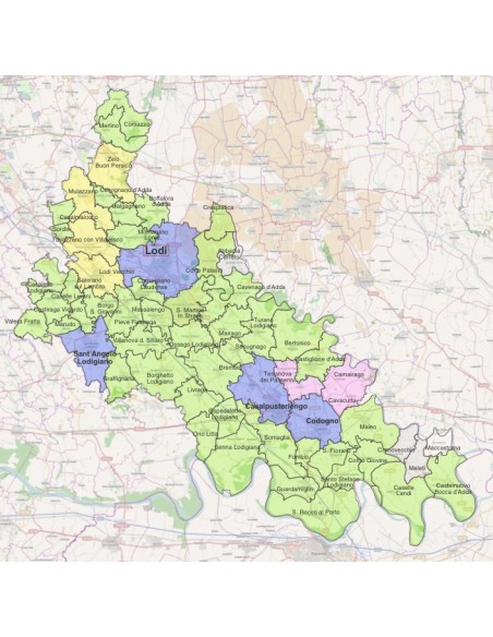 Mappa dei comuni della provincia di Lodi ppt