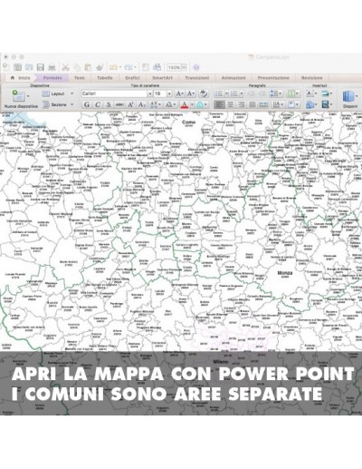 Mappa dei comuni della provincia di Monza e...