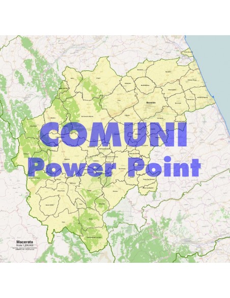 Mappa dei comuni della provincia di Macerata ppt