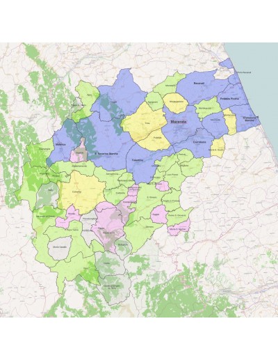 Mappa dei comuni della provincia di Macerata ppt