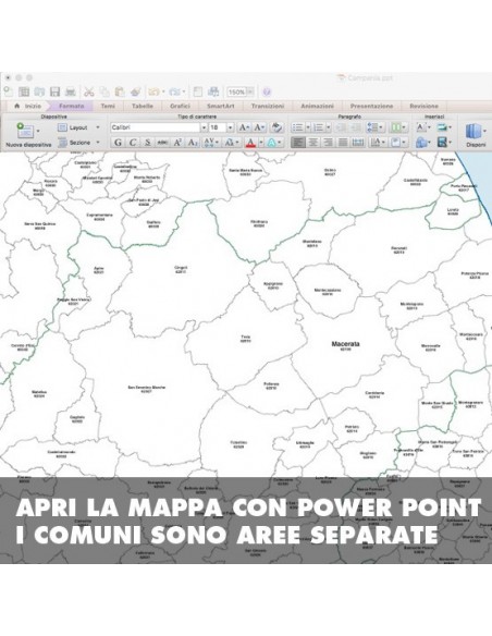 Mappa dei comuni della provincia di Macerata ppt