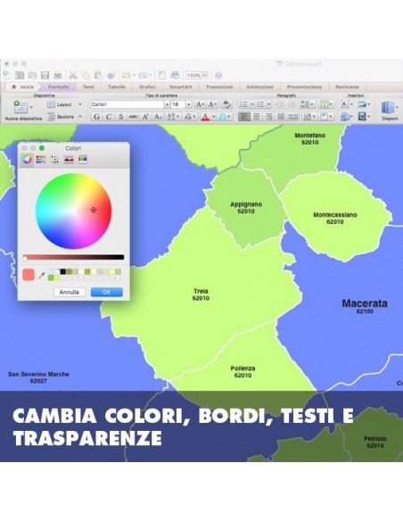 Mappa dei comuni della provincia di Macerata ppt