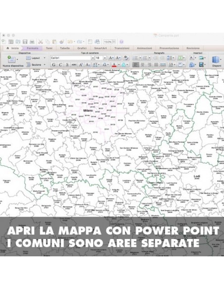 Mappa dei comuni della provincia di Milano ppt