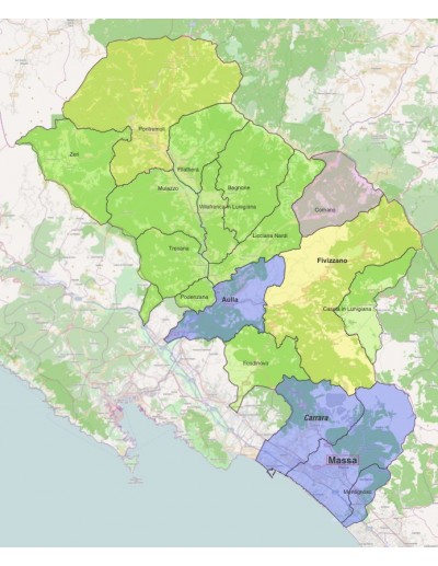 Mappa dei comuni della provincia di...