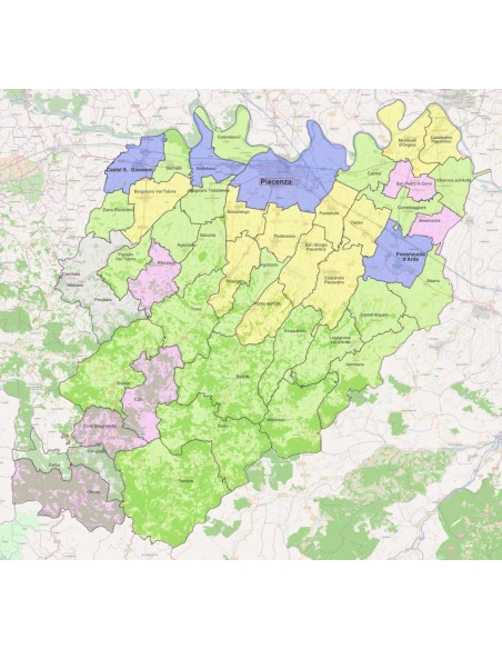 Mappa dei comuni della provincia di Piacenza ppt