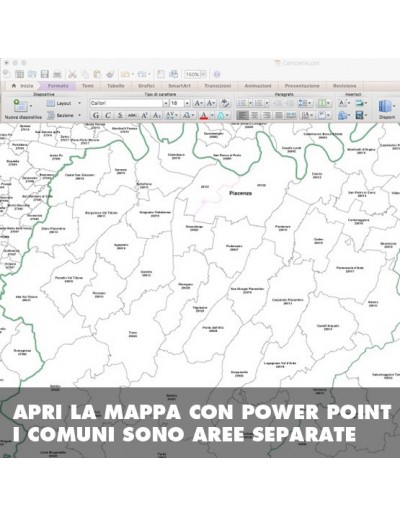 Mappa dei comuni della provincia di Piacenza ppt