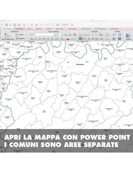 Mappa dei comuni della provincia di Piacenza ppt