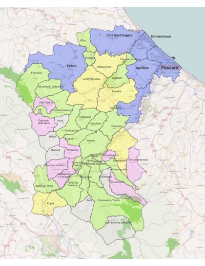 Mappa dei comuni della provincia di Pescara ppt