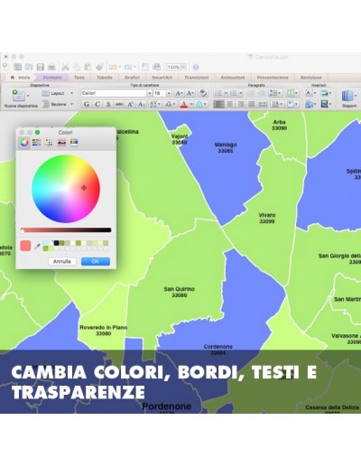 Mappa dei comuni della provincia di Pordenone ppt