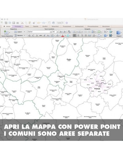 Mappa dei comuni della provincia di Prato ppt