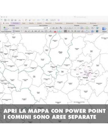 Mappa dei comuni della provincia di Prato ppt